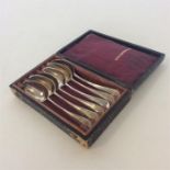 A boxed set of six Continental silver teaspoons wi