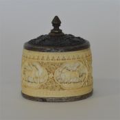 A good quality Antique carved ivory box attractive