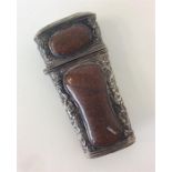 A Continental silver and goldstone etui with hinge