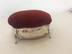 A large velvet and silver mounted jewellery case w