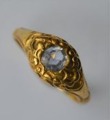 An Antique 18 carat gold keeper ring. Approx. 6.7