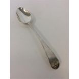 A small silver bright cut tablespoon. London. By Hester B