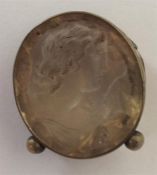 An Antique citrine intaglio seal of a lady's head.
