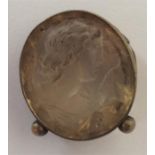 An Antique citrine intaglio seal of a lady's head.