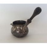 A good Georgian miniature brandy pan with turned w