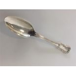 A heavy early Continental silver tablespoon with f