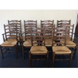 A good set of 4 + 6 Georgian style chairs with can