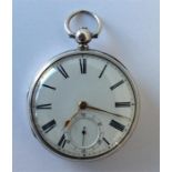 A gent's English open face pocket watch with white