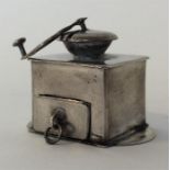 A Dutch silver coffee grinder. Punched: CA. Approx