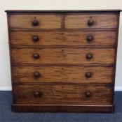 A mahogany large Victorian chest of six drawers wi