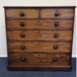 A mahogany large Victorian chest of six drawers wi