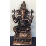 A large copper coated figure of Ganesh. Approx. 65