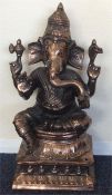 A large copper coated figure of Ganesh. Approx. 65