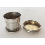 An unusual Continental Sterling silver travelling beaker