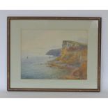ARTHUR W PERRY (1860 - 1948): View of Beer Head, Seaton,