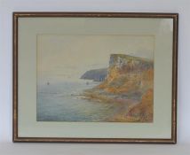 ARTHUR W PERRY (1860 - 1948): View of Beer Head, Seaton,