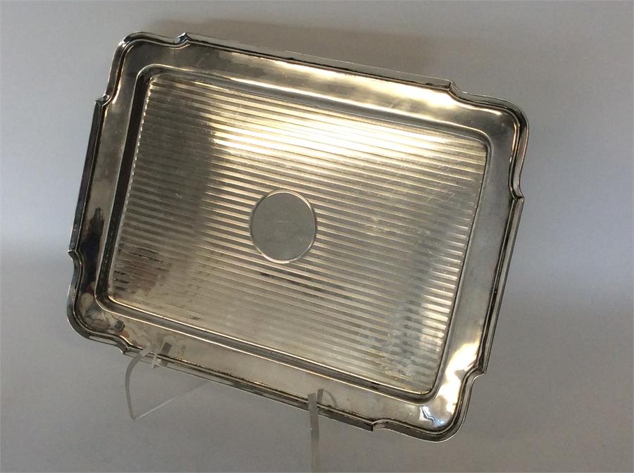 A rectangular silver engine turned dressing table tray wi - Image 2 of 2