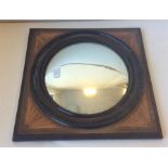A good Edwardian square mirror with shell decorati