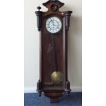 A mahogany and glass mounted regulator clock with