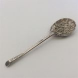 A 17th Century silver slip top spoon, the bowl embossed w