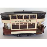 A large handmade Quaker Oats wooden tram. Est. £30