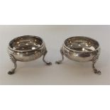 A pair of Adams' style silver salts on reeded supports. B