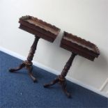 A good pair of Victorian rosewood pedestal tables