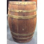 A large brass mounted barrel stick stand. Est. £40