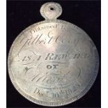 OF LOCAL INTEREST: A rare and unusual silver medal