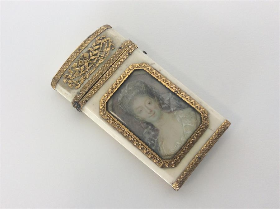 A good quality Antique ivory card case with cut co