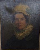 A portrait of a lady. A framed oil on canvas. Appr