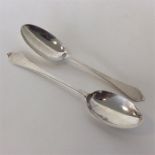 A pair of early 17th Century dog nose silver spoon