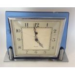 A stylish Genalex clock of Art Deco design on chro