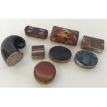A good Scottish banded agate snuff box together wi