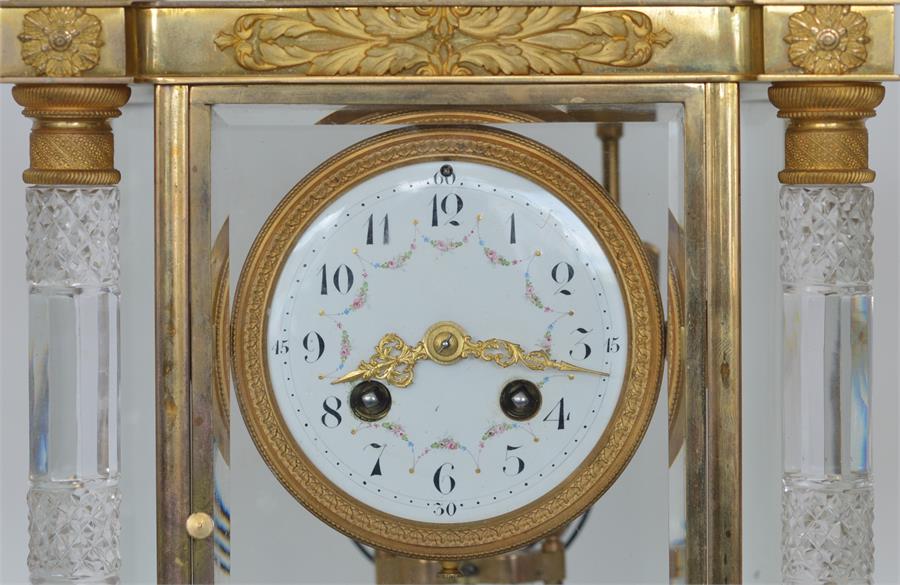 A good quality French clock garniture with white e - Image 2 of 2