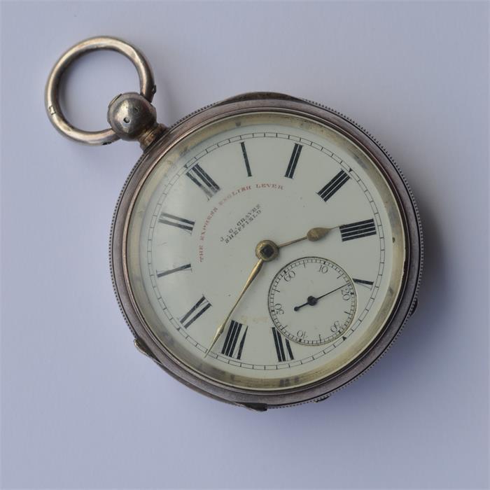 A gent's silver Express pocket watch with white en