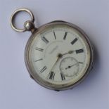 A gent's silver Express pocket watch with white en