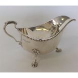 A Georgian style silver sauce boat with gadroon rim. Birm