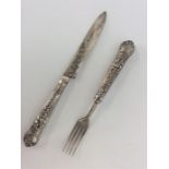 A good silver Coburg pattern knife and fork with