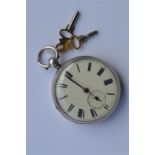 A gent's English silver open face pocket watch wit