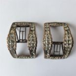 A good pair of paste and steel buckles with gold m
