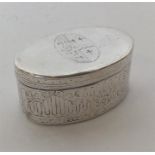 A good French silver oval patch box with swags and