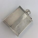 A good stylish silver hip flask with engine turned body a