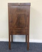 A good Georgian mahogany hinged top commode with f