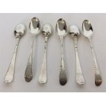 A good set of Georgian silver bright cut teaspoons. Londo
