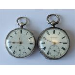A gent's English lever pocket watch with white ena