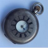 A gent's silver half Hunter pocket watch with whit