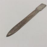 A good large stylish silver letter opener with eng