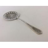 A Russian silver cake server with pierced rim and