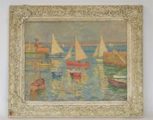 J A PARK: (1880 - 1962): A Cornish Harbour Scene.